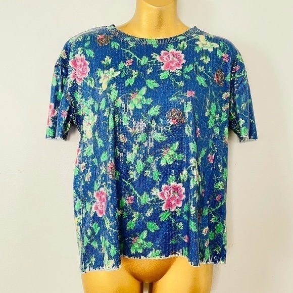 Zara sequin floral top - Picture 1 of 4